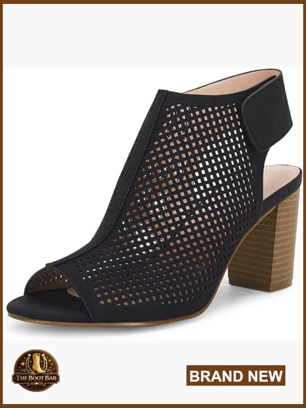 Women's Open Toe Cutout Ankle Strap Chunky Block Heel Sandals